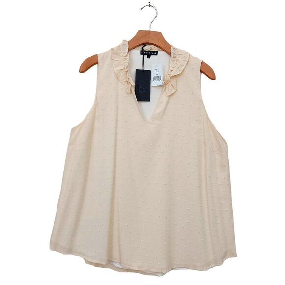 Gibsonlook Tops - Gibsonlook Sleeveless Blouse Womens Large Beige V-Neck Lined Lightweight Boho